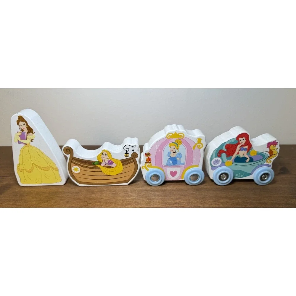 Melissa & Doug Disney Princess Wooden Figures Cinderella Ariel Belle Set